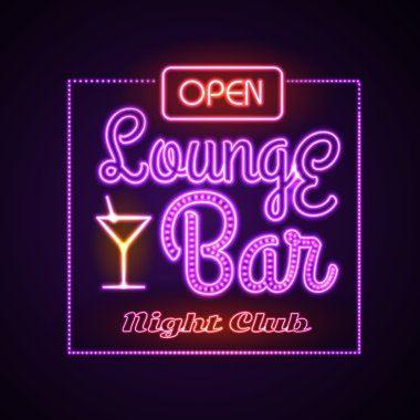 Neon işareti. Lounge bar