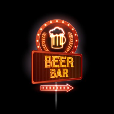 Neon işareti. Bira bar