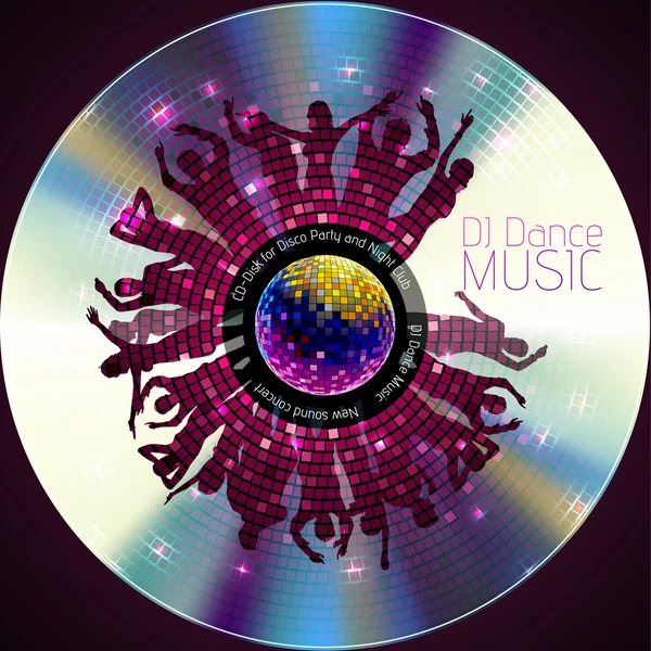 Fond abstrait disco. Enregistrement ou disque — Image vectorielle