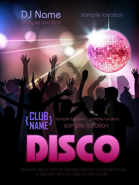 Disco background. Disco poster — Stock Vector