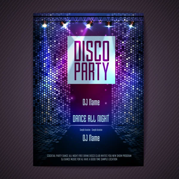 Disco background. Disco poster — Stock Vector