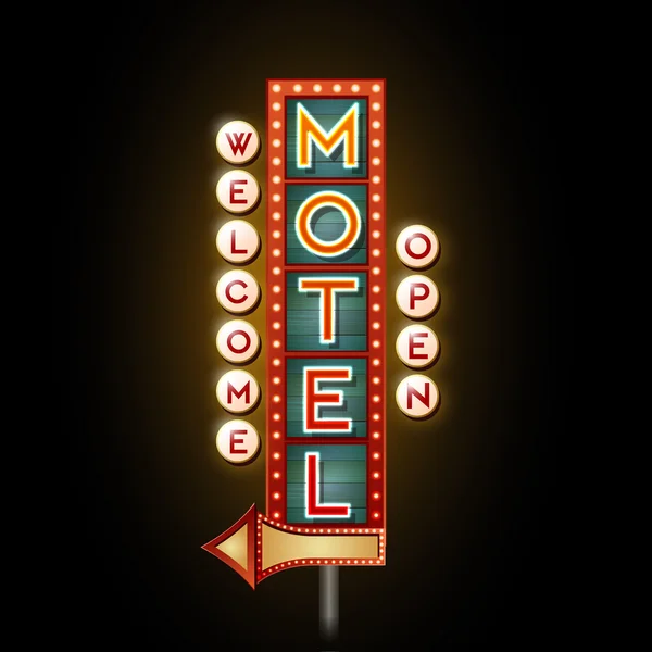 Neon segno motel — Vettoriale Stock