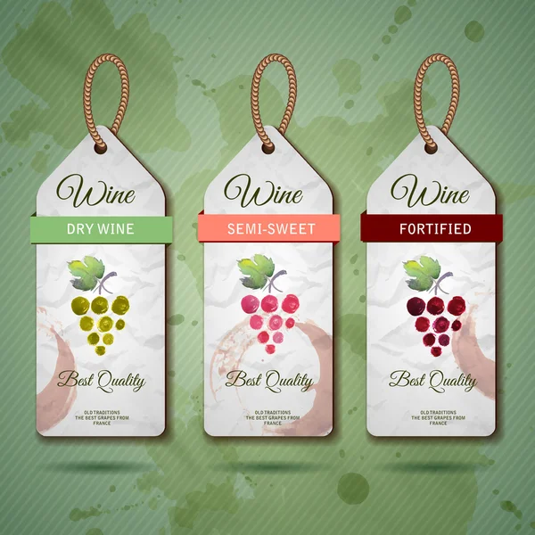 Grapes or Wine concept design. Corporate identity. Set of stickers — Stock Vector