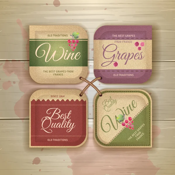 Set de etiquetas vintage de vino — Vector de stock