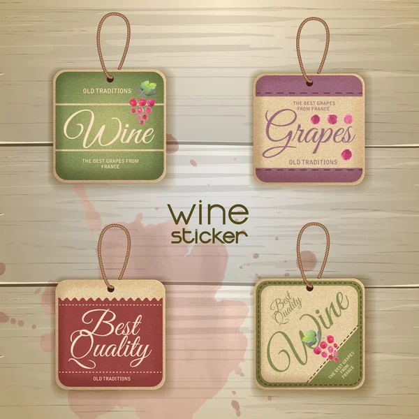 Set of wine vintage labels — Stock Vector