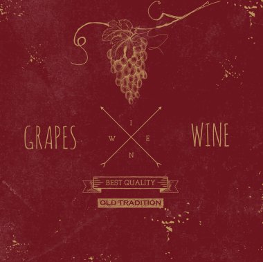 Grunge şarap vektör arka plan el çekilmiş