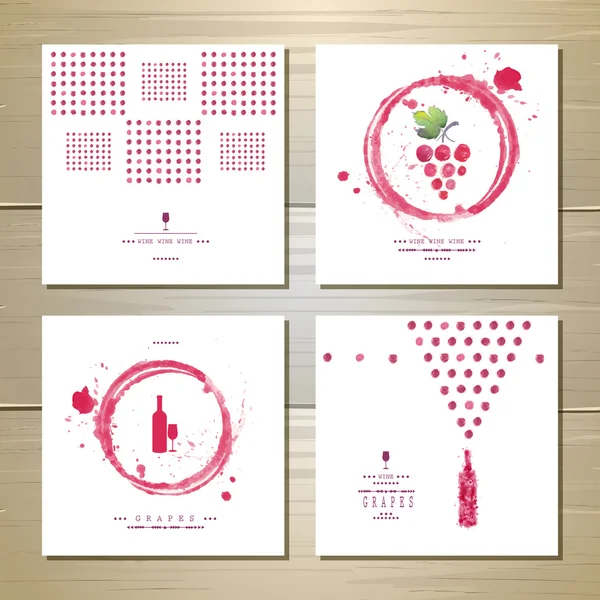 Art wine cards and labels design — Stock Vector