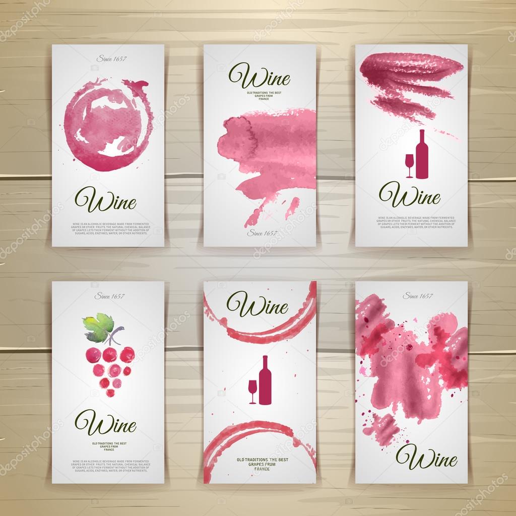 Art wine cards and labels design