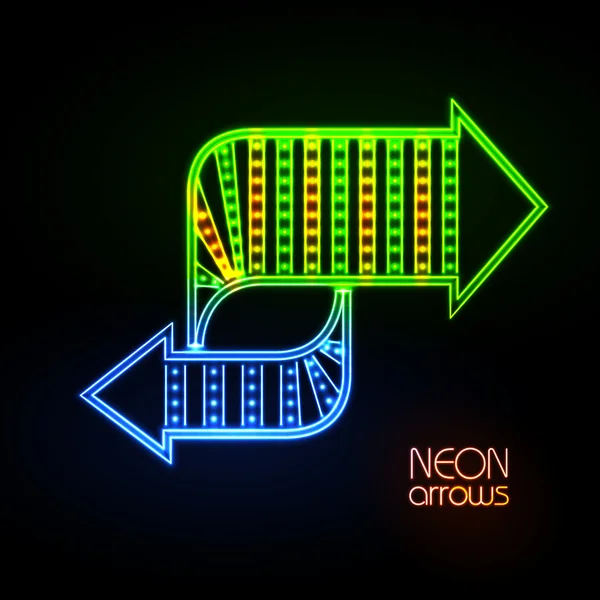 Neonové šipky — Stockový vektor
