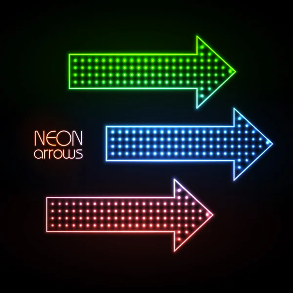 Neon pijlen — Stockvector