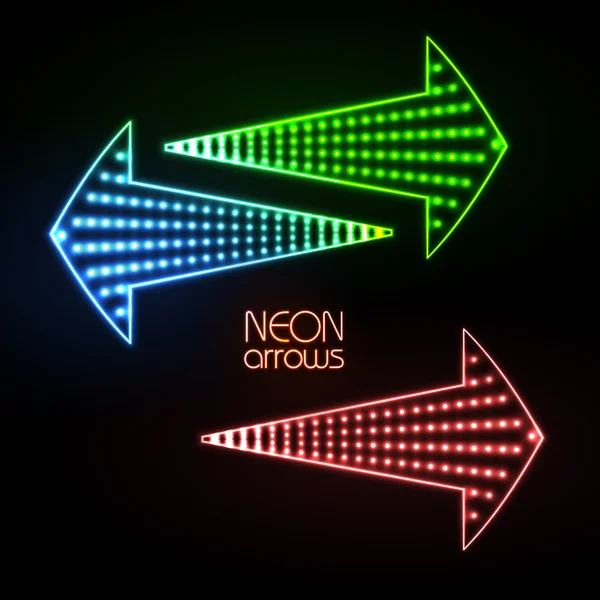 Neon pijlen — Stockvector