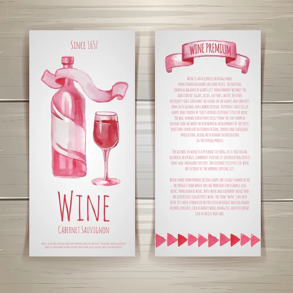 Arte carte del vino ed etichette di design — Vettoriale Stock