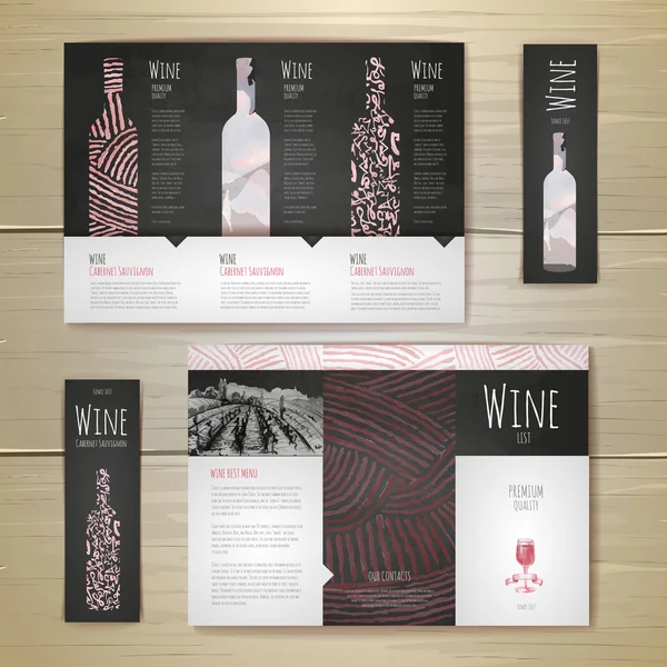 Diseño de concepto de vino acuarela. Identidad corporativa. TEMPLO DEL documento — Archivo Imágenes Vectoriales