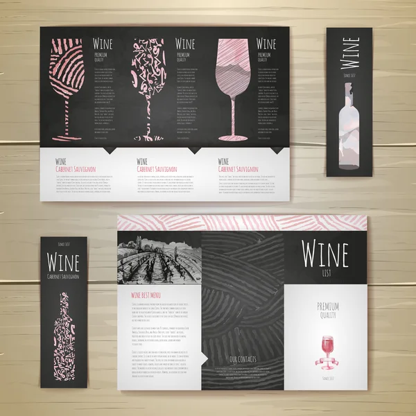 Acquerello Wine concept design. Identita 'aziendale. Modello di documento — Vettoriale Stock
