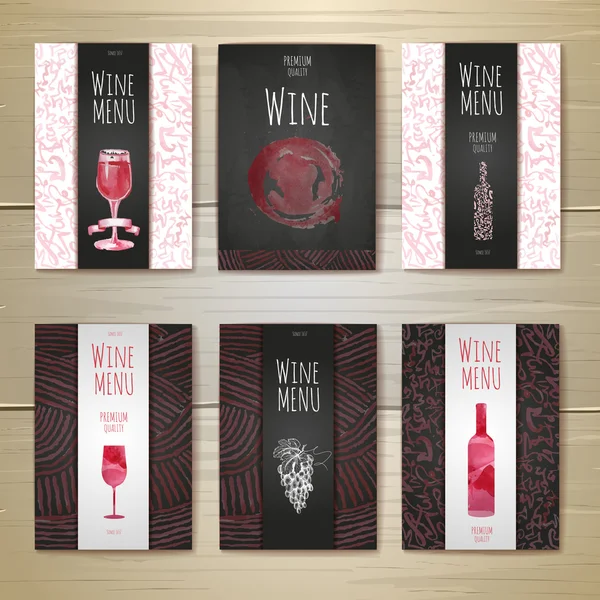 Watercolor Wine concept design. Corporate identity. Document template — Stock Vector