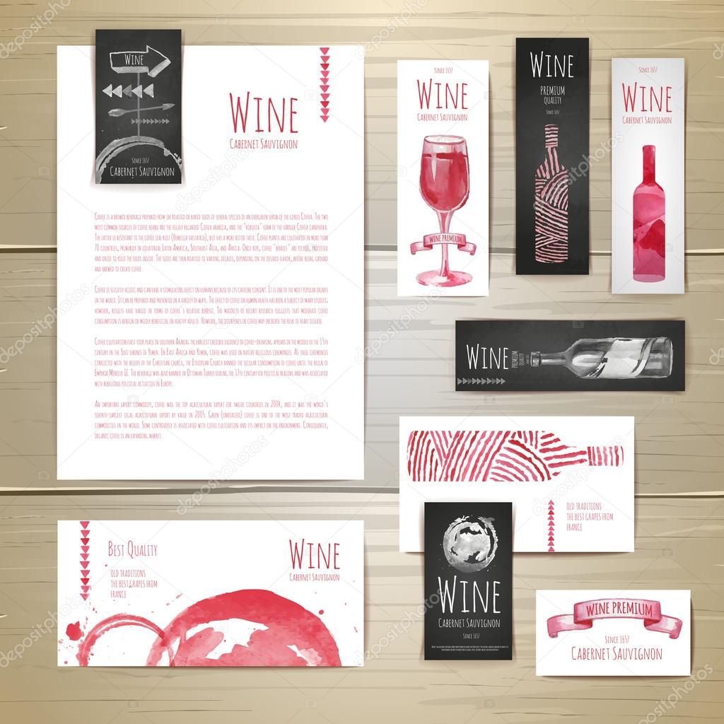 Watercolor Wine concept design. Corporate identity