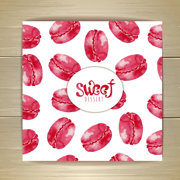Art cake or dessert card. Sweet background — Stock Vector