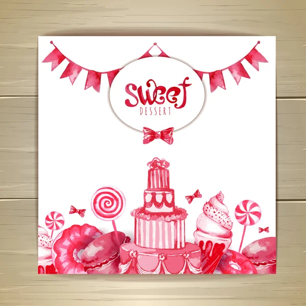 Diseño de menú dulce o postre — Archivo Imágenes Vectoriales