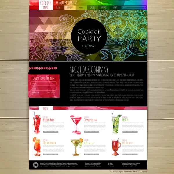 Watercolor Cocktail concept design. Corporate identity. Web site design — Stock Illustration Watercolor Cocktail concept design. Corporate identity. Web site design Royalty Free Stock Illustrations