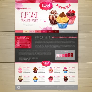 Suluboya Cupcake tatlı tasarım. Kurumsal kimlik. Web sitesi tasarımı