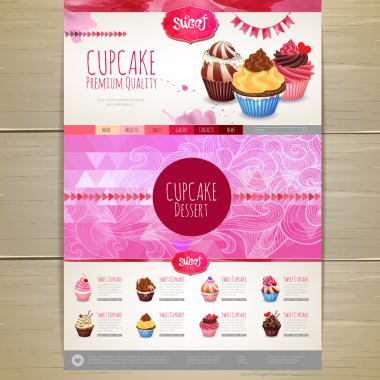 Suluboya Cupcake tatlı tasarım. Kurumsal kimlik. Web sitesi tasarımı