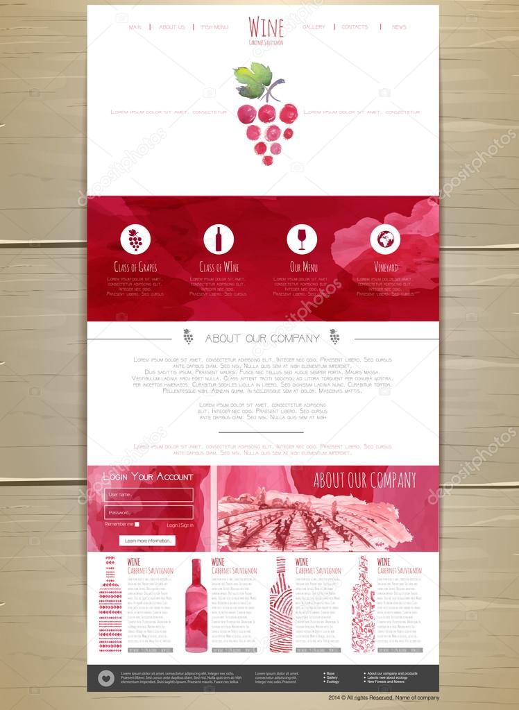 Wine concept web site design. Corporate identity