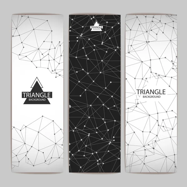 Conjunto de banners de fundo de triângulo abstrato —  Vetores de Stock