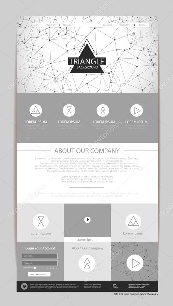 Abstract geometric triangle concept web site design. Corporate identity