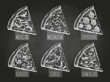 Pizza çizim tebeşir