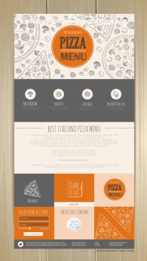 pizza kavramı web site tasarım kroki. kurumsal kimlik