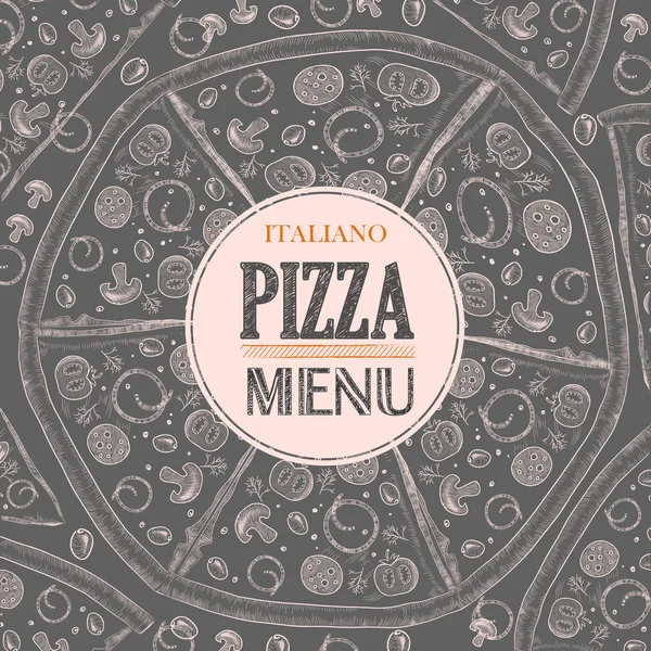 Pizza schizzo sfondo — Vettoriale Stock