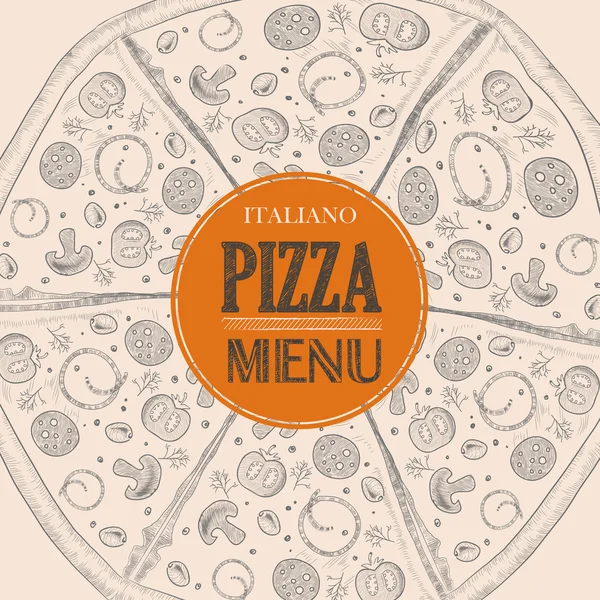Pizzaskizze Hintergrund — Stockvektor