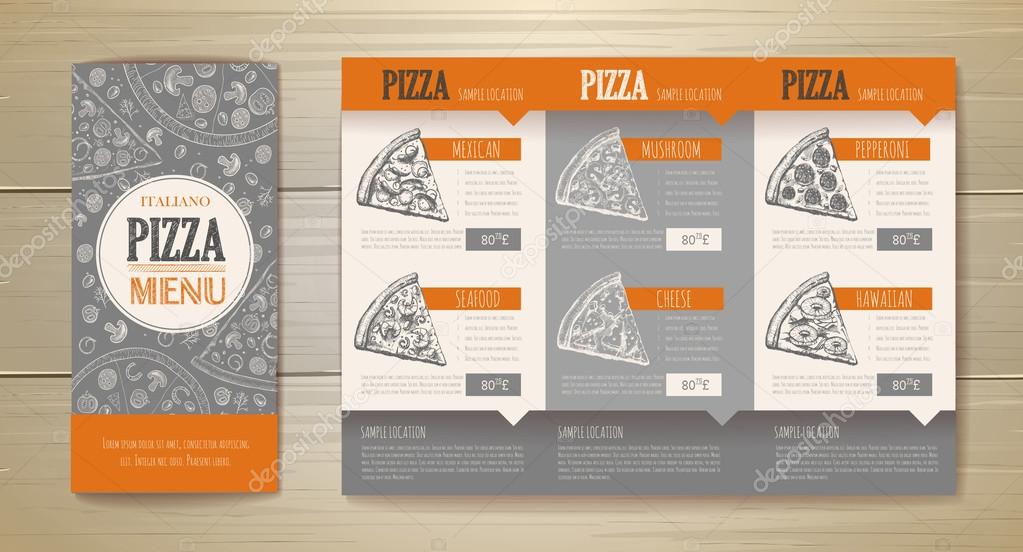 Pizza concept design. Corporate identity. Document template