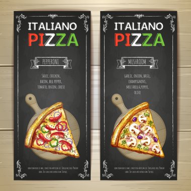Set of pizza menu banners