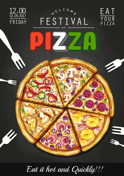 Italiano Pizza poster background — 图库矢量图片