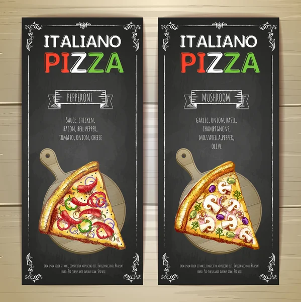 Set of pizza menu banners — Stok Vektör