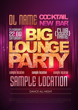Tipografi Disco arka plan. Disko poster büyük salon parti