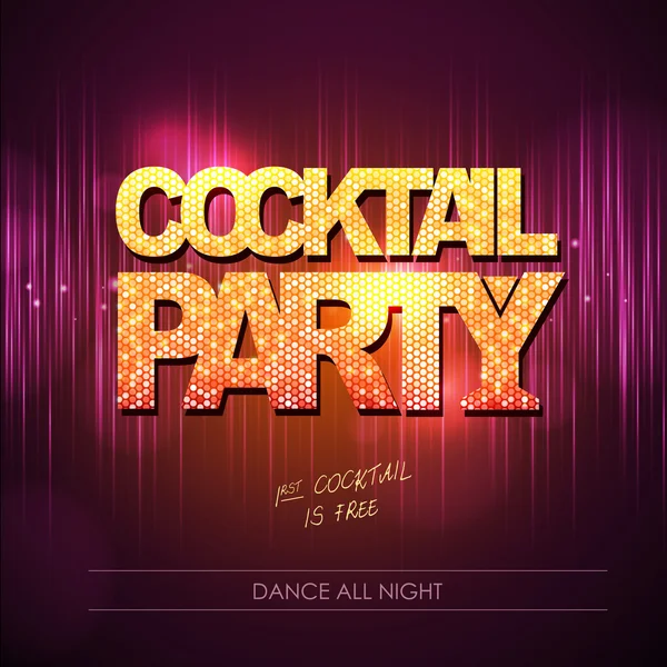 Typography Disco background. Cocktail party — Stock Vector