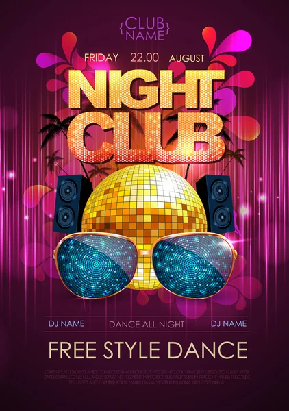 Disco background. Disco party poster — Stock Vector