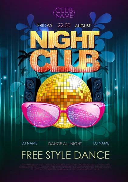 Disco background. Disco party poster — Stock Vector