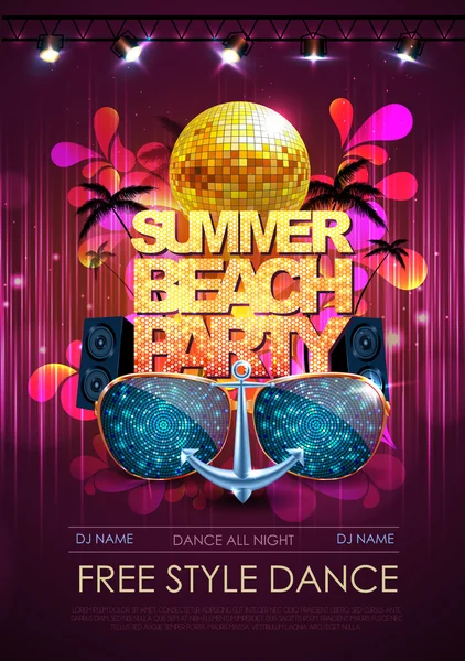 Disco background. Disco party poster — Stock Vector