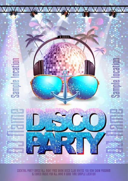 Disco achtergrond. Disco partij poster — Stockvector