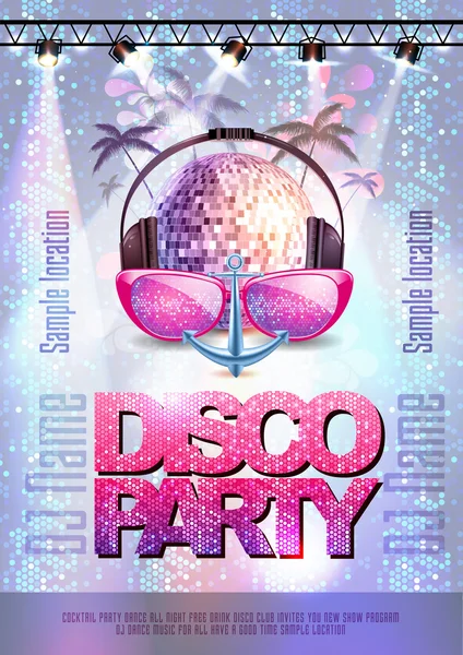 Disco achtergrond. Disco partij poster — Stockvector