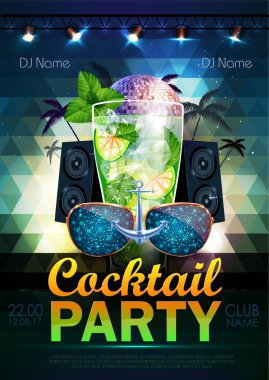 Disko topu arka plan. Disko parti poster üçgen arka plan üzerinde