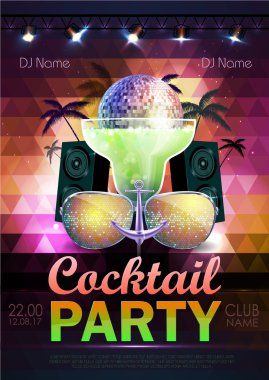 Disko topu arka plan. Disko parti poster üçgen arka plan üzerinde