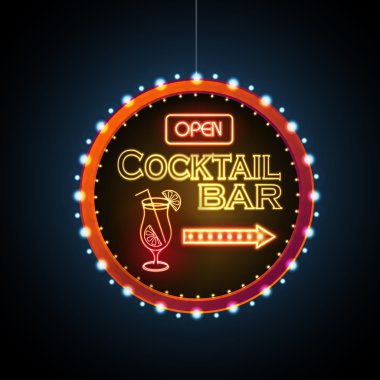 Neon tabela kokteyl bar