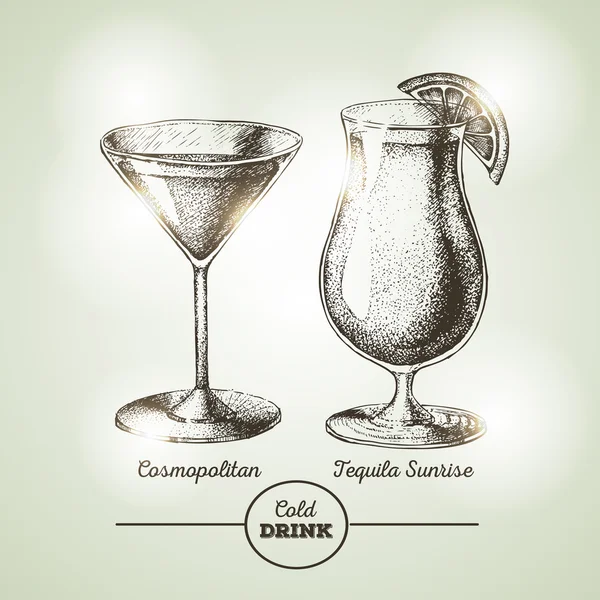 Croquis de cocktail — Image vectorielle