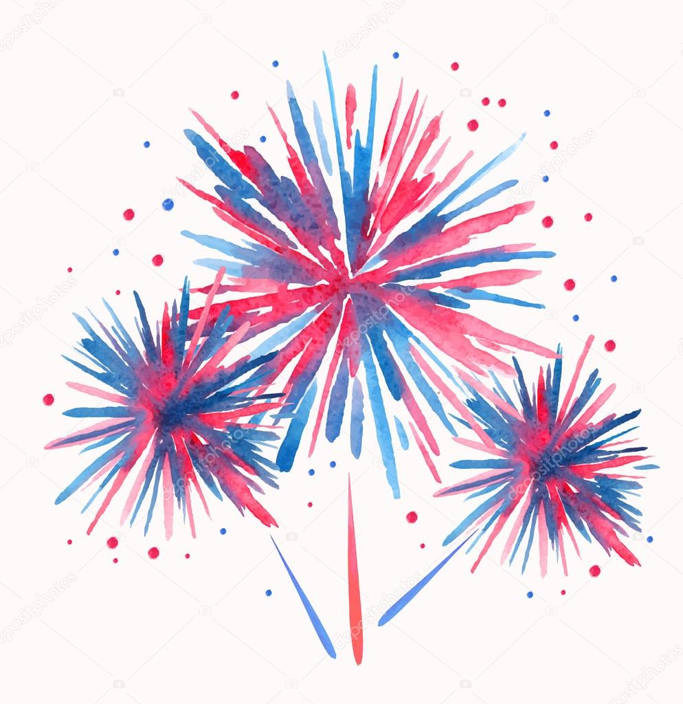 Vector watercolor firework