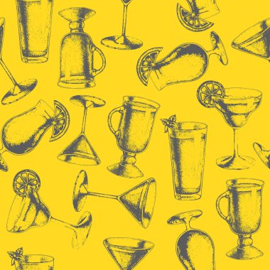 Vintage kokteyl seamless modeli