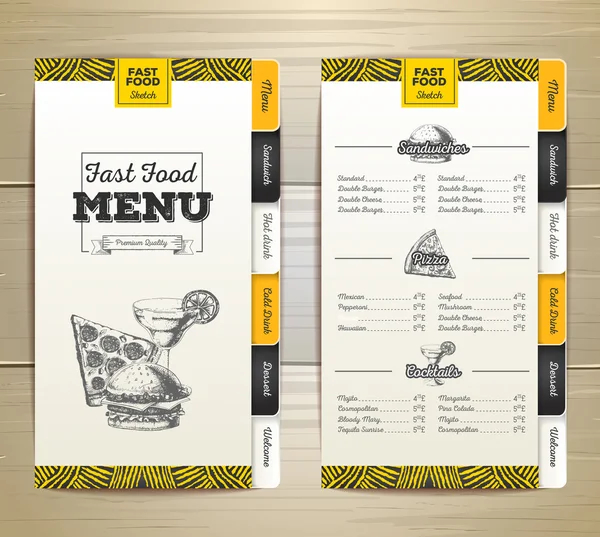 Vintage krijt tekening fast-food menu. Sandwich schets — Stockvector